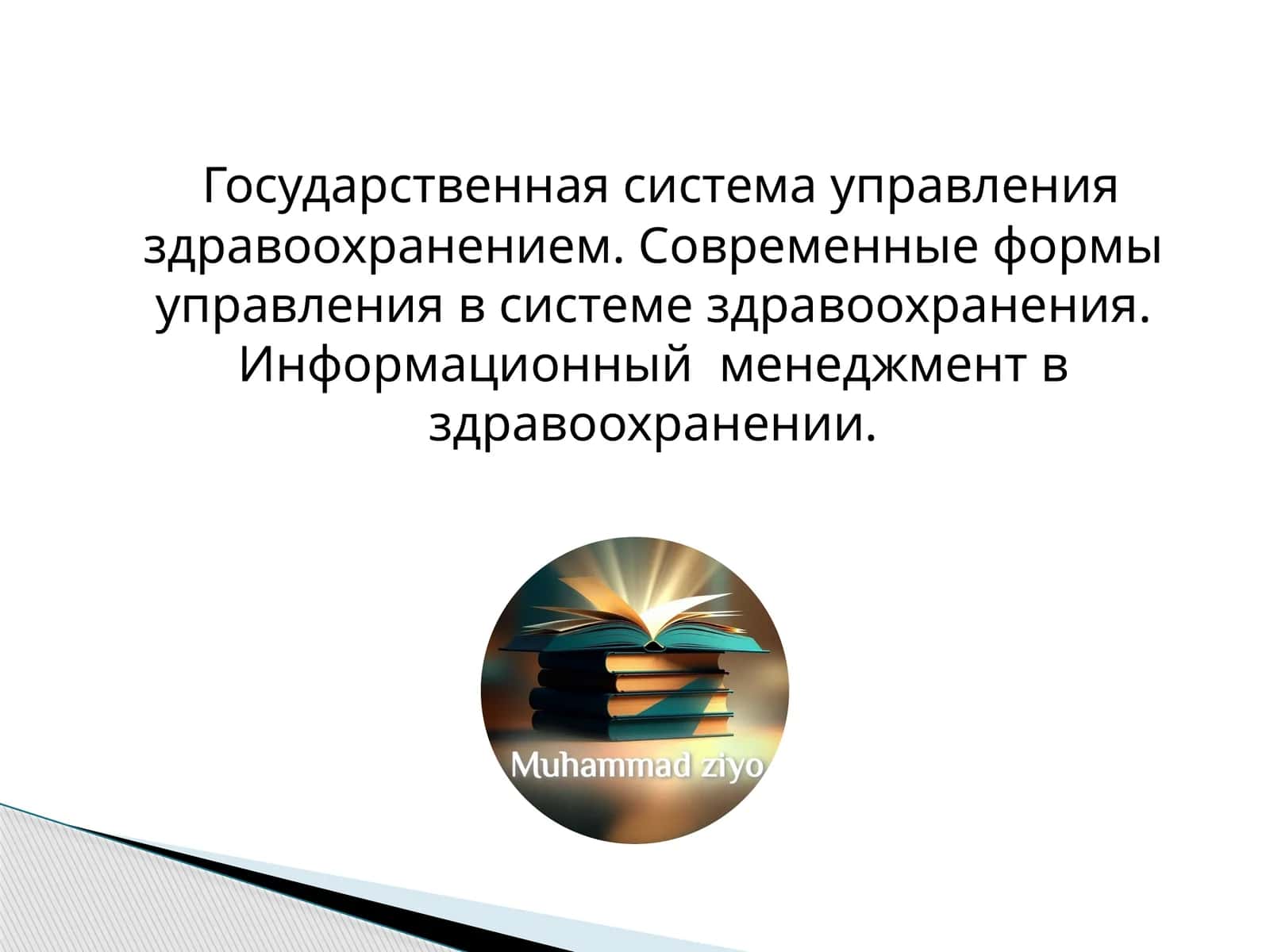 Государственная система управления здравоохранением