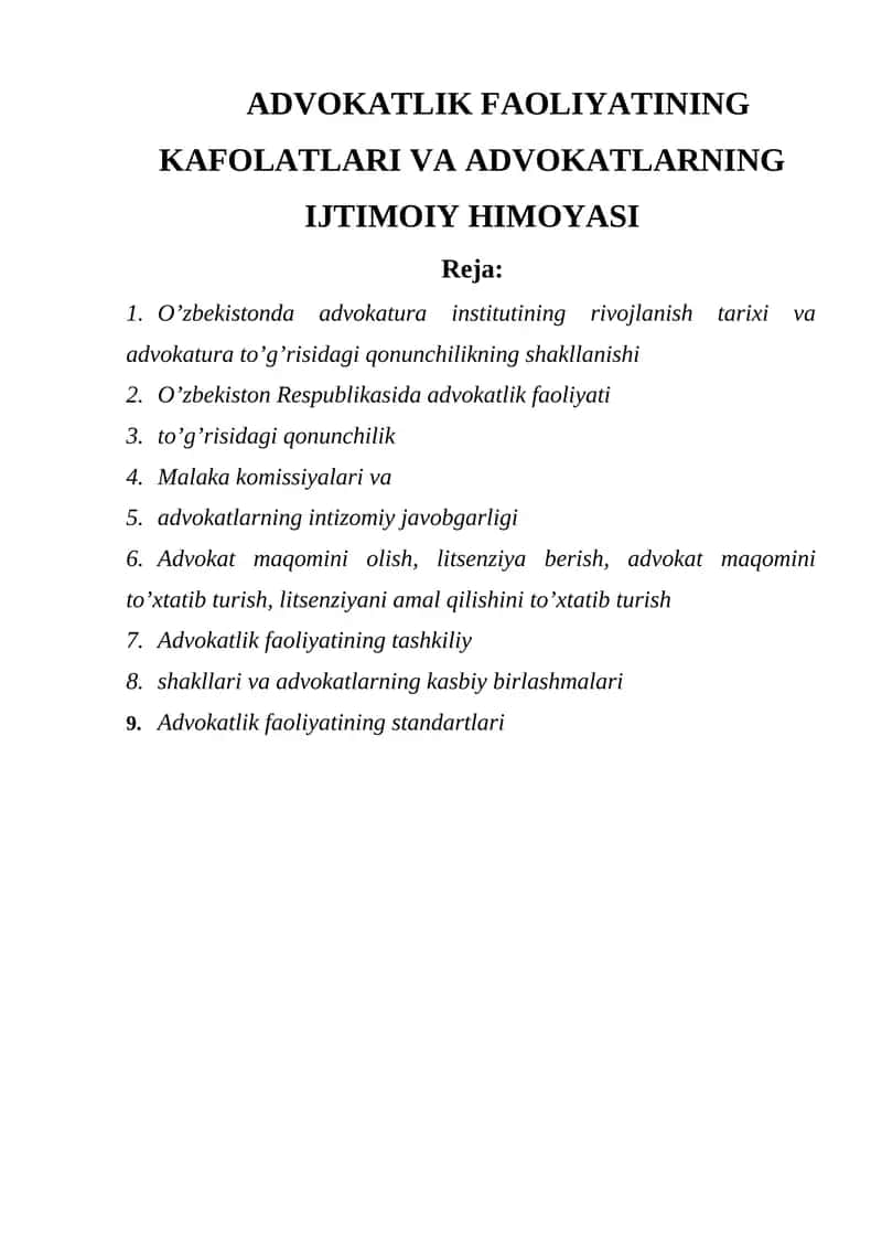 Advokatlik Faoliyati