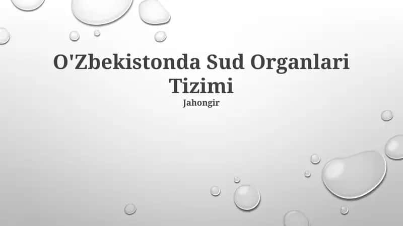 O'Zbekistonda Sud Organlari Tizimi