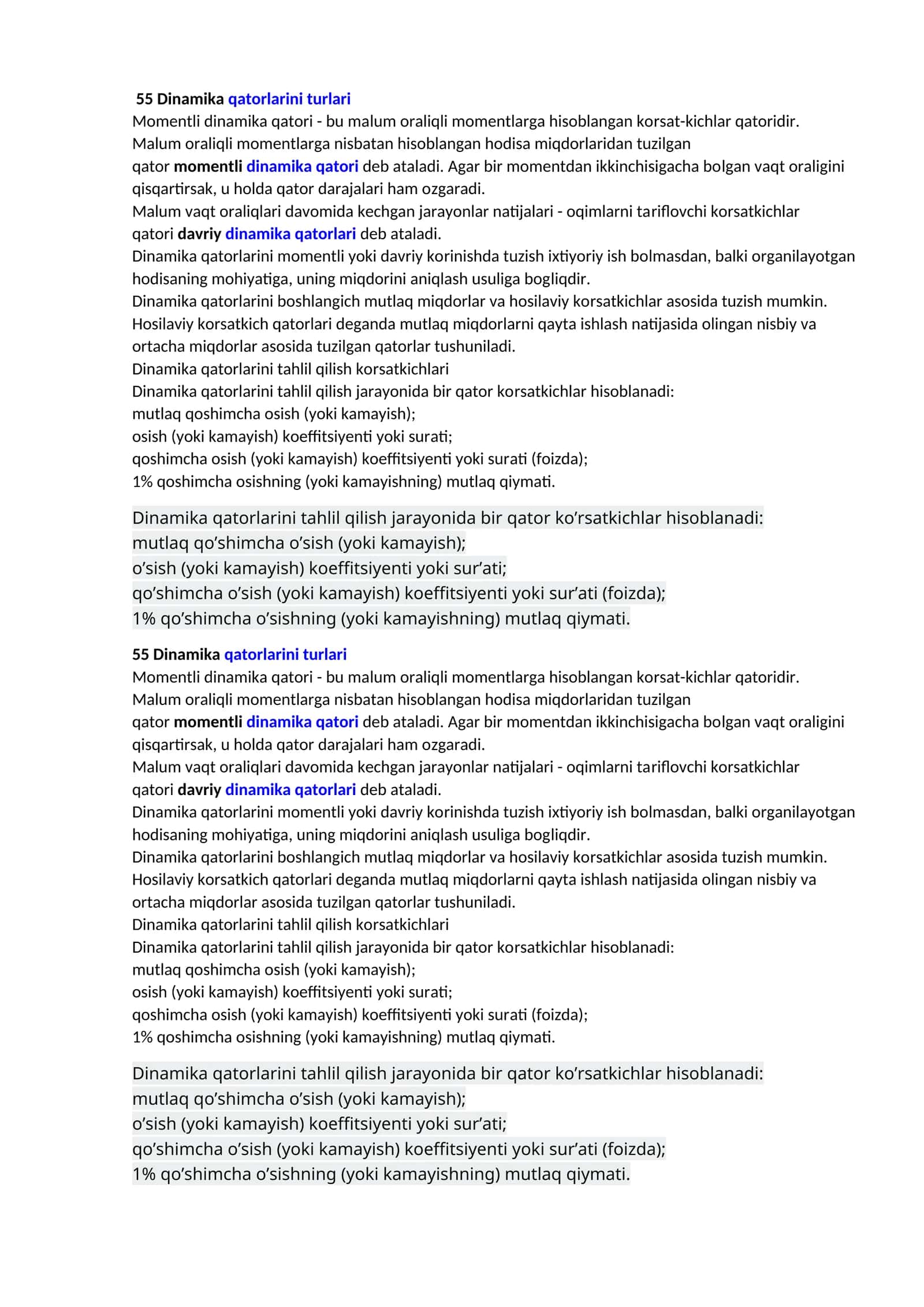 Dinamikaqatorlarini turlari
