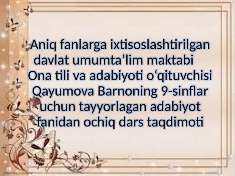 Ona tili va adabiyoti