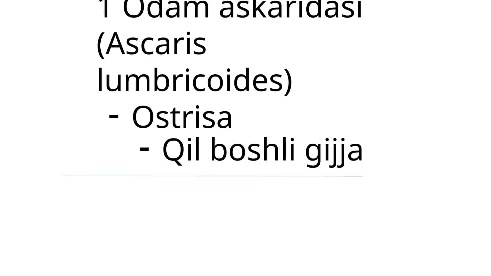 Odam askaridasi (Ascaris lumbricoides)