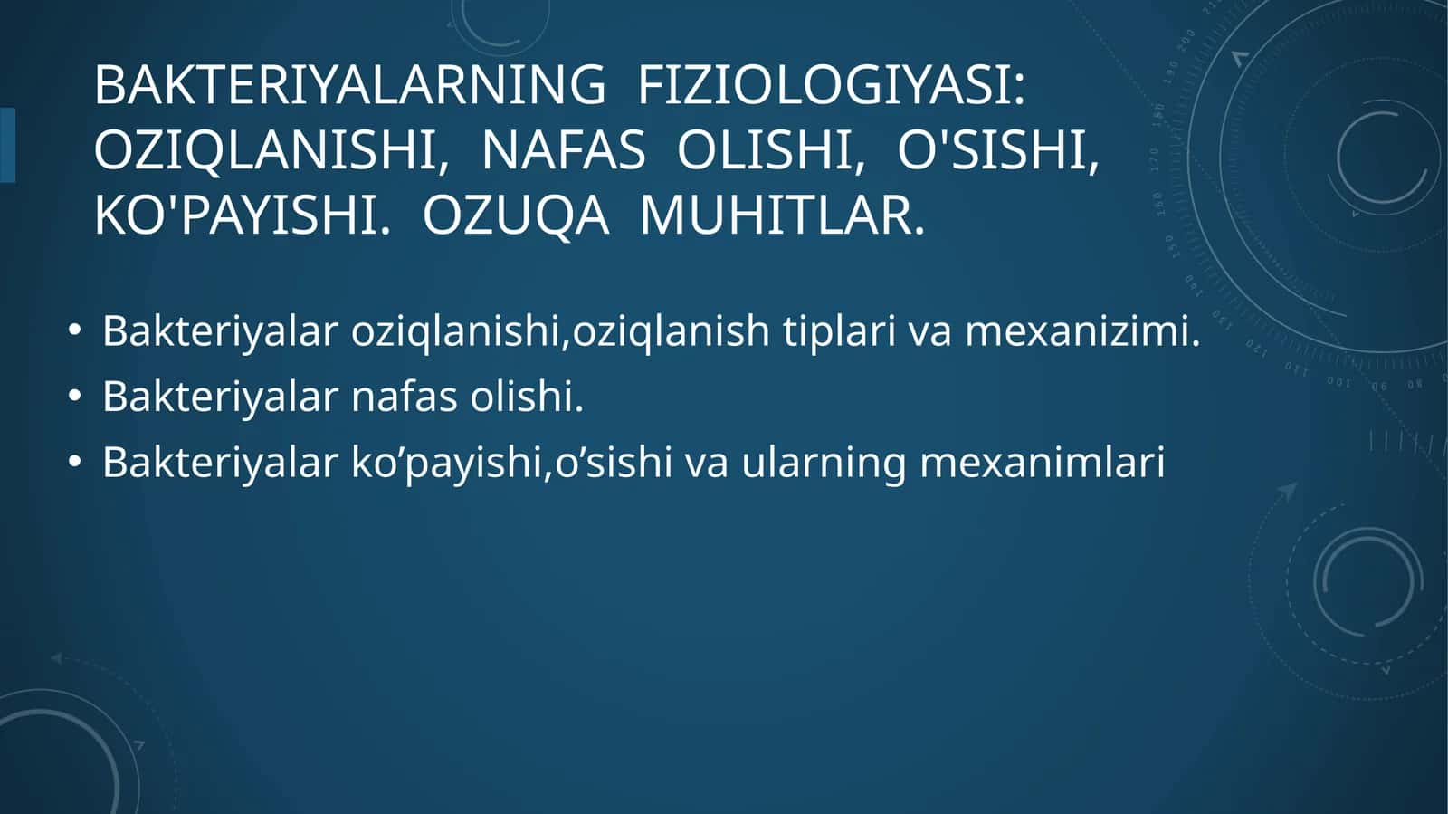 Bakteriyalarning fiziologiyasi