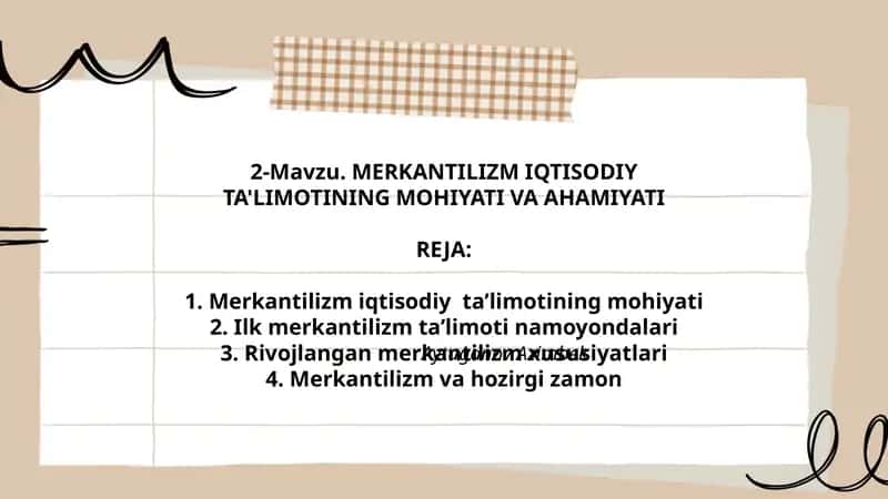 MERKANTILIZM IQTISODIY TA'LIMOTINING MOHIYATI VA AHAMIYATI
