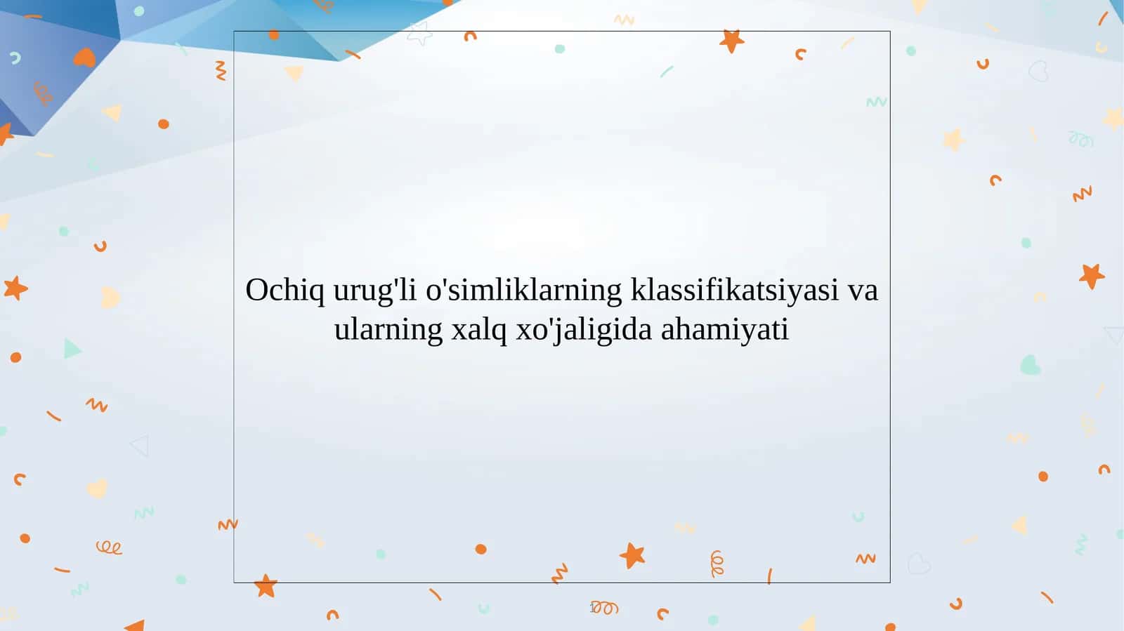 Ochiq urug'li o'simliklarning klassifikatsiyasi va ularning xalq xo'jaligida ahamiyati