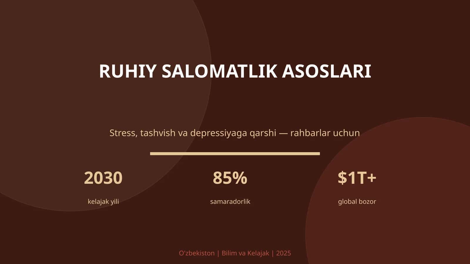 RUHIY SALOMATLIK ASOSLARI