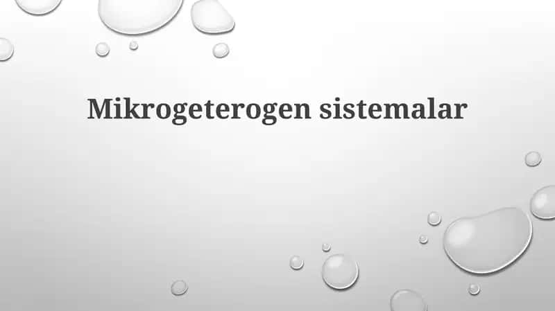 Mikrogeterogensistemalar