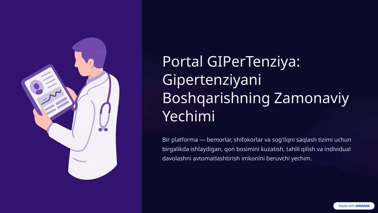 Portal GIPerTenziya: Gipertenziyani Boshqarishning Zamonaviy Yechimi