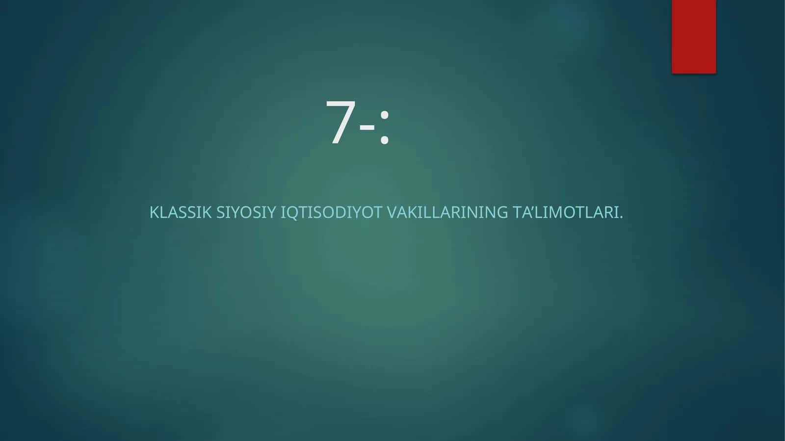 KLАSSIK SIYOSIY IQTISODIYOT VАKILLАRINING TА’LIMOTLАRI