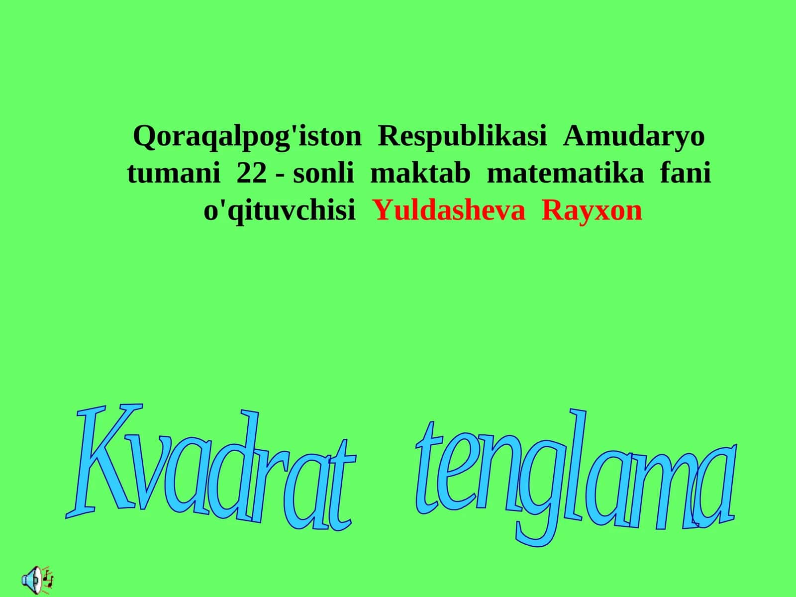 Kvadrat tenglama