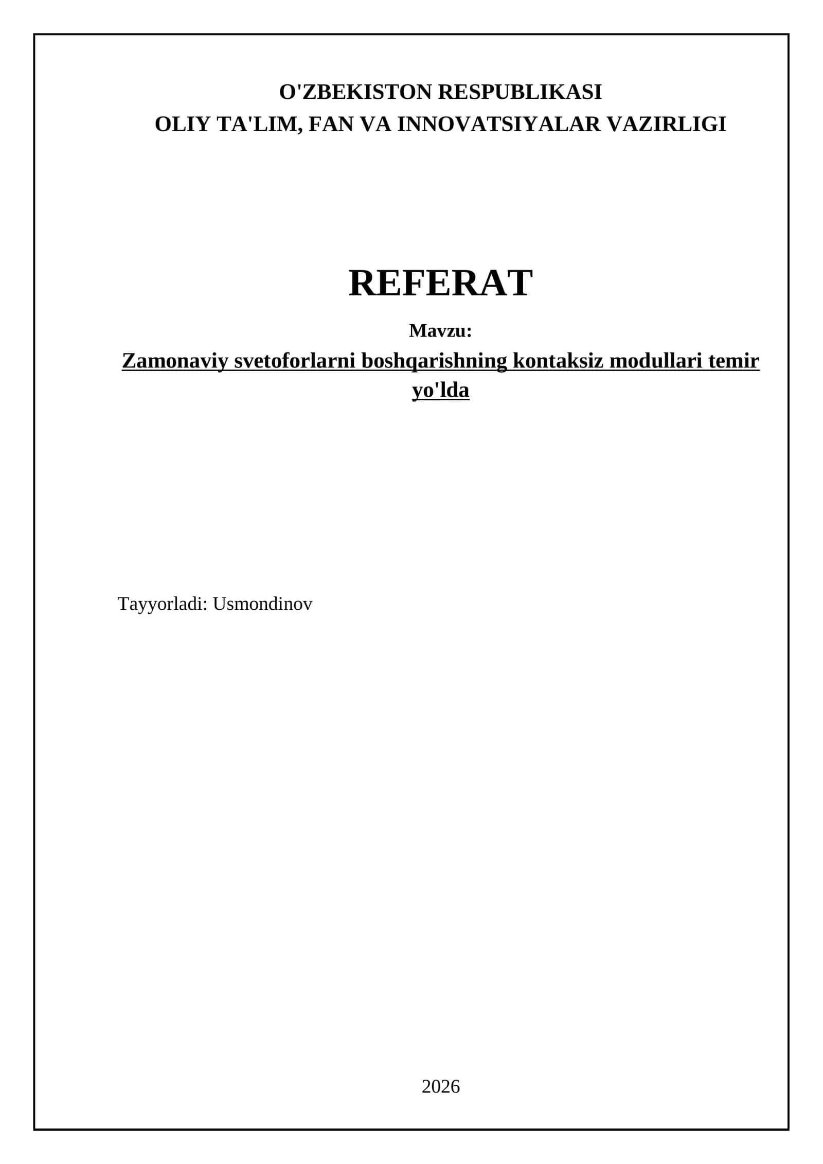 Zamonaviy svetoforlarni boshqarishning kontaksiz modullari temir yo'lda