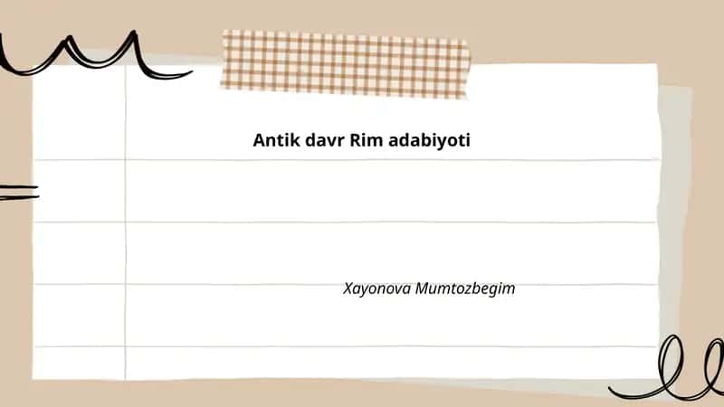 Antik davr Rim adabiyoti