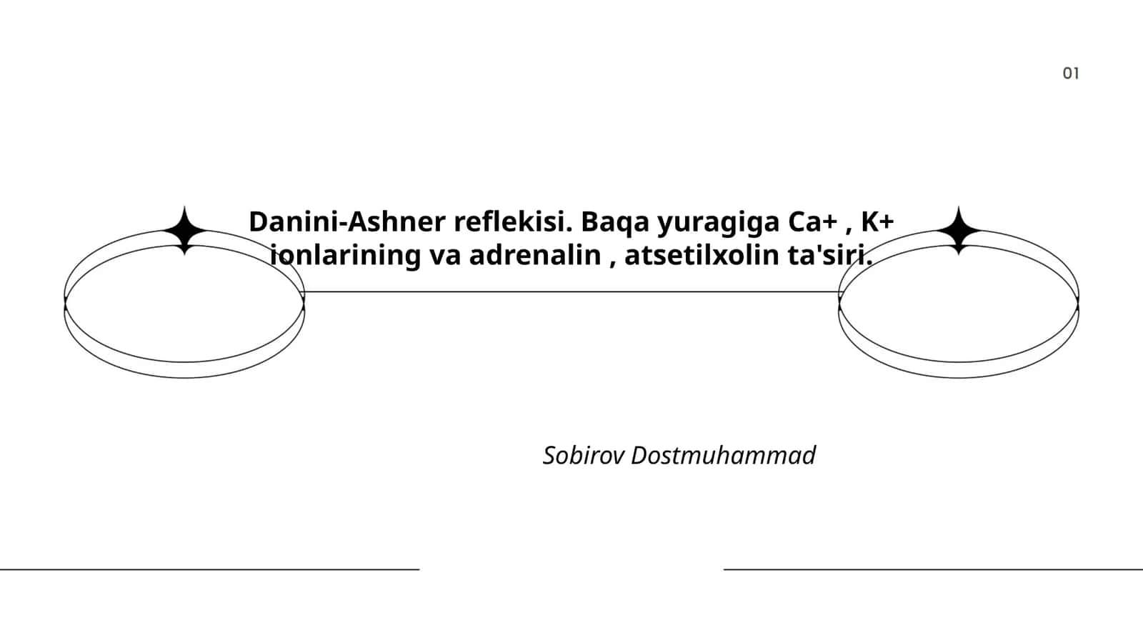Danini-Ashner reflekisi. Baqa yuragiga Ca+, K+ ionlarining va adrenalin, atsetilxolin ta'siri