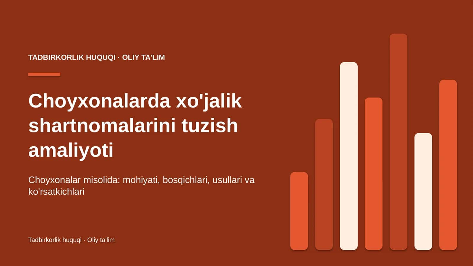 Xo'jalik shartnomalarini tuzish amaliyoti: mohiyati
