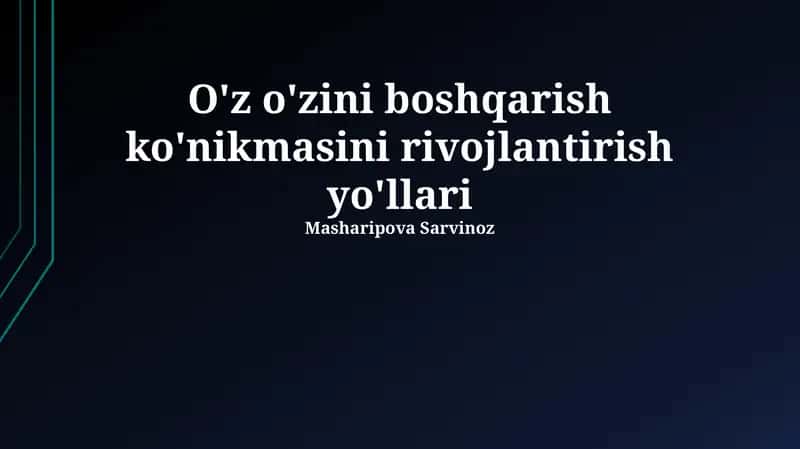 Stressni boshqarish va salomatlik