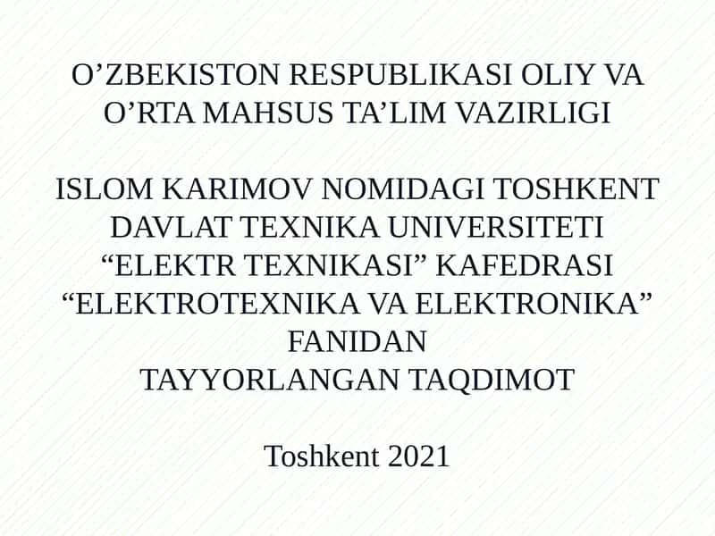 KETMA-KET VA PARALLEL ULANGAN SINUSOIDAL O’ZGARUVCHAN TOK ZANJIRLARI