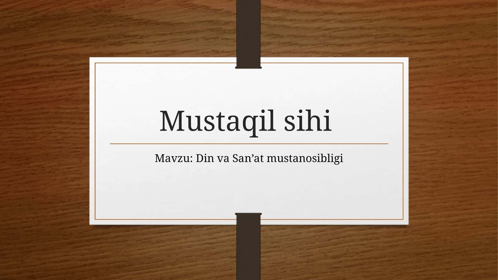 Din va San’at mustanosibligi