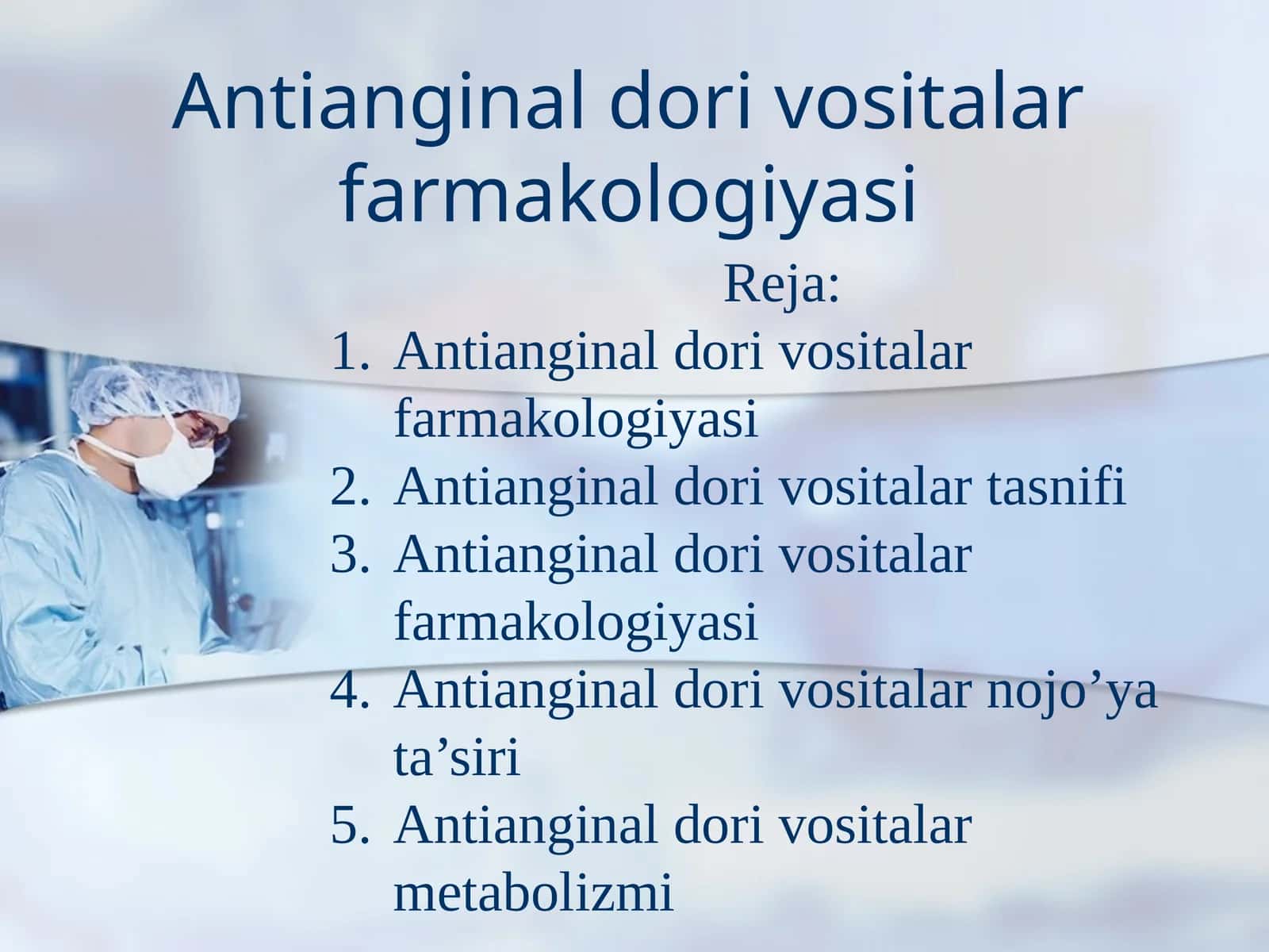 Antianginal dori vositalar farmakologiyasi