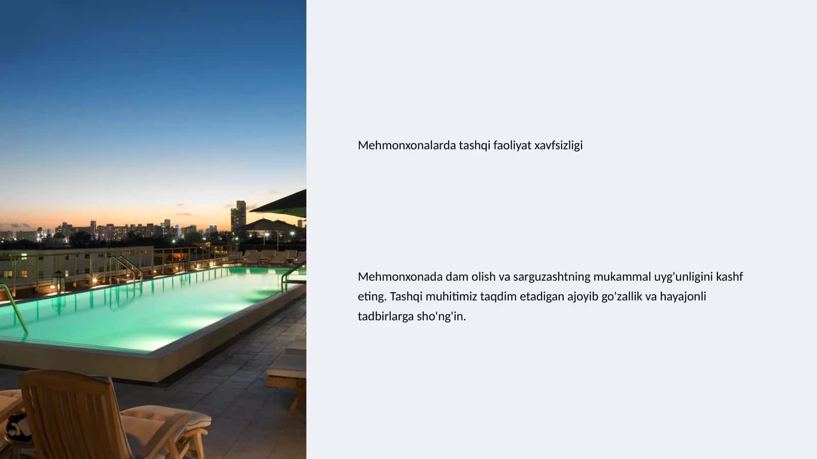 Mehmonxonalarda tashqi faoliyat xavfsizligi