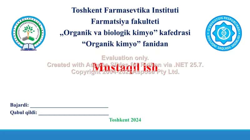 6. Alkinlar. Olinish usullari va ularning di-trimerlanish reaksiyalari. Taqdimot, 18 bet.