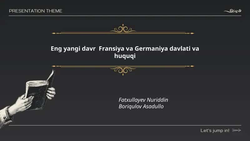 Eng yangi davr Fransiya va Germaniya davlati va huquqi