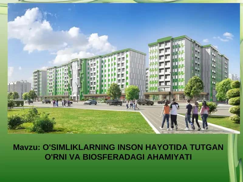 O'SIMLIKLARNING INSON HAYOTIDA TUTGAN O'RNI VA BIOSFERADAGI AHAMIYATI.