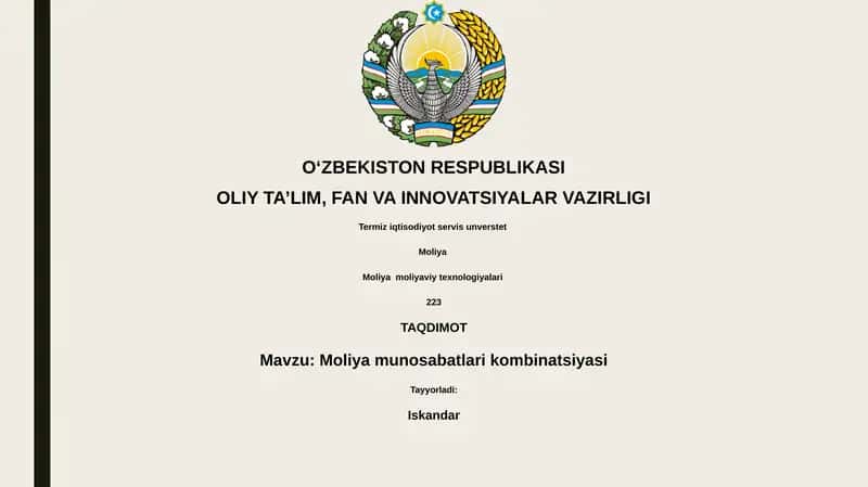 Moliya munosabatlari kombinatsiyasi