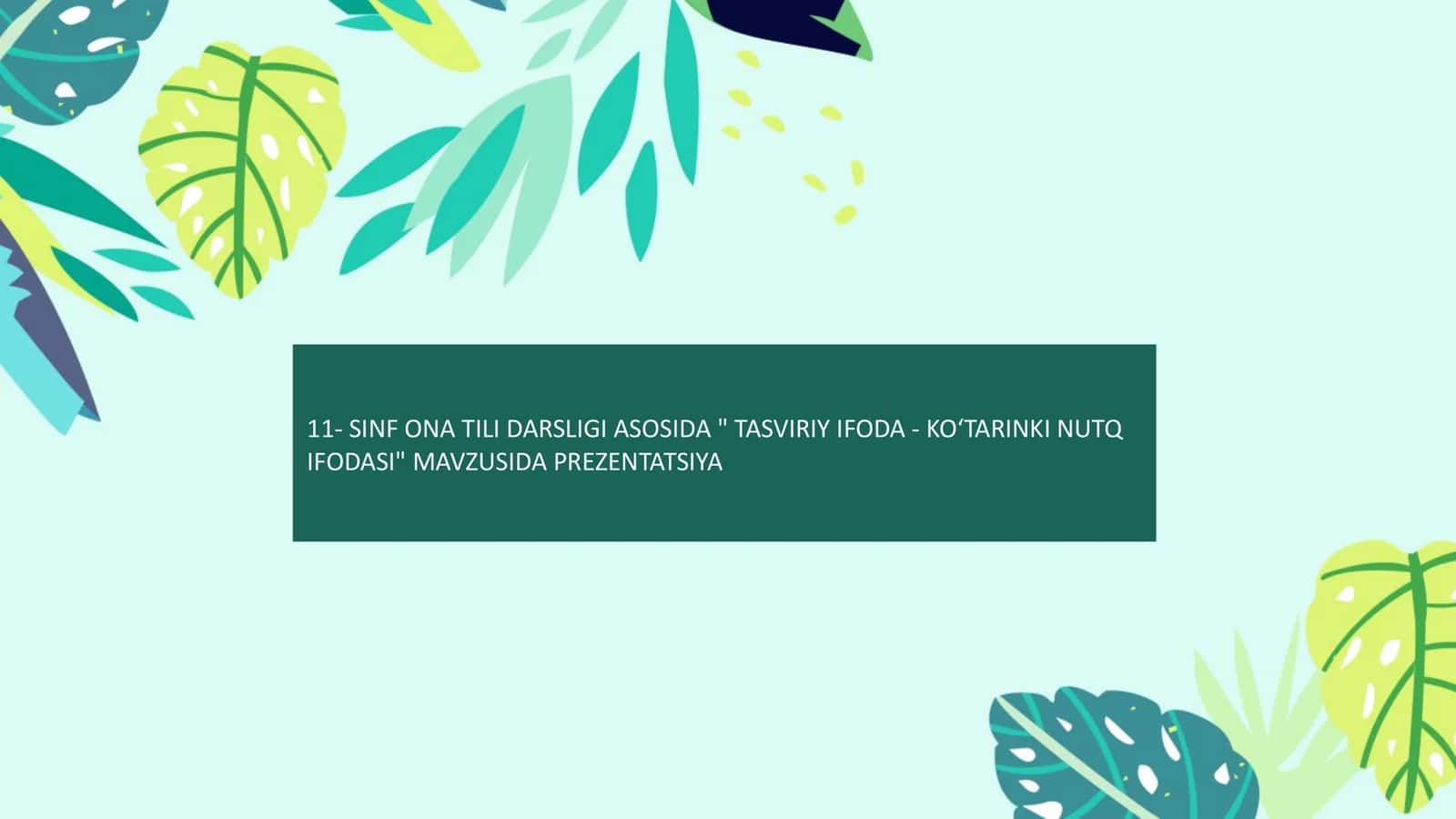 Tasviriy ifoda - koʻtarinki nutq ifodasi