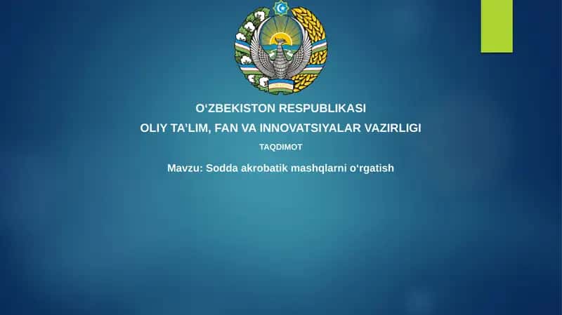 Soddaakrobatikmashqlarnioʻrgatish
