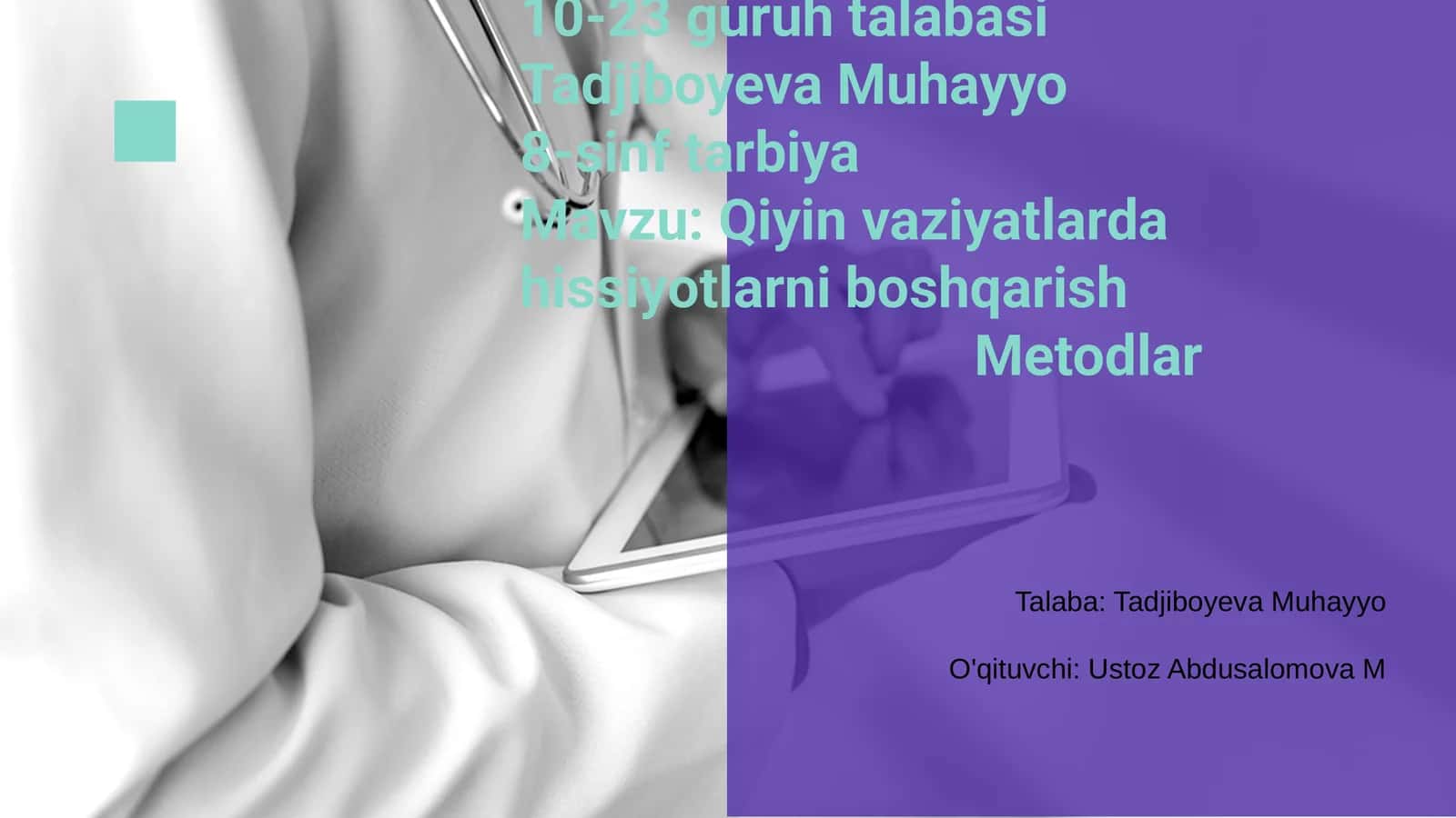 Qiyin vaziyatlarda hissiyotlarni boshqarish