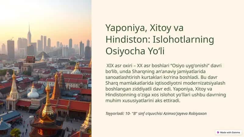 Yaponiya, Xitoy va Hindiston: Islohotlarning Osiyocha Yoʻli