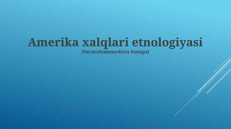 Amerika xalqlari etnologiyasi