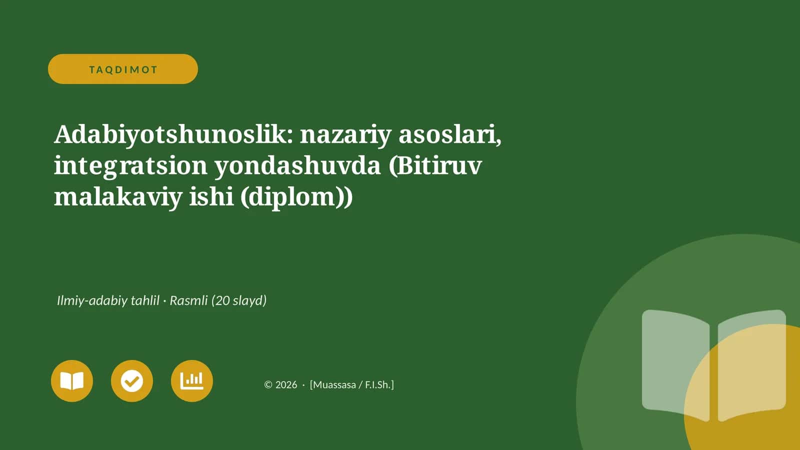 Adabiyotshunoslik: nazariy asoslari, integratsion yondashuvda (Bitiruv malakaviy ishi (diplom))