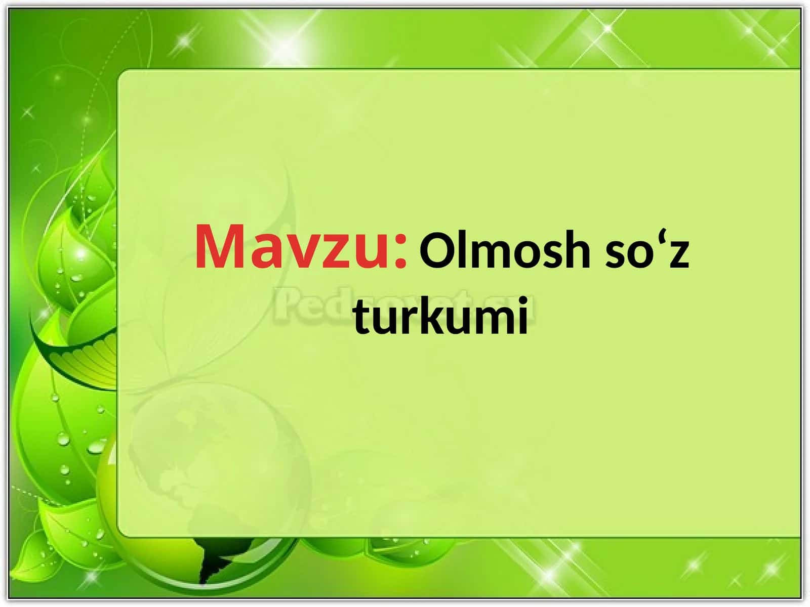 Olmosh so‘z turkumi