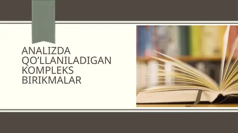 Analizda qo’llaniladigan kompleks birikmalar