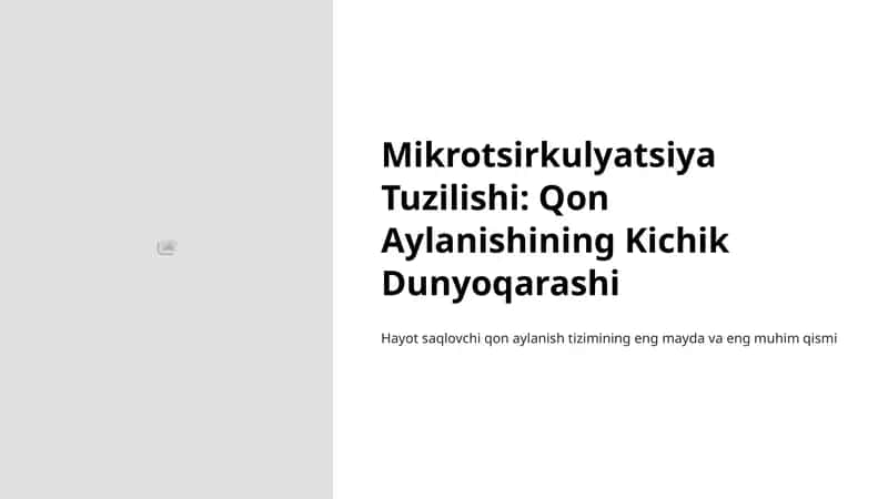 Mikrotsirkulyatsiya Tuzilishi: Qon Aylanishining Kichik Dunyoqarashi