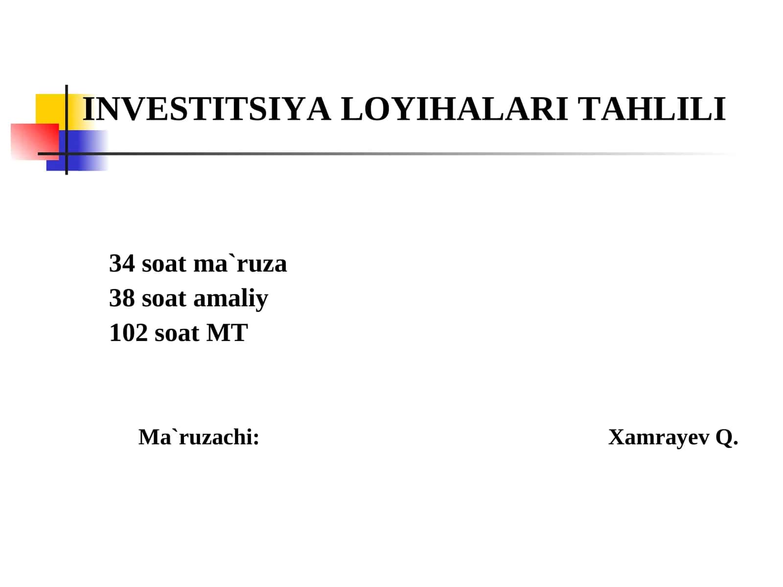 LОYIHA TAHLILI BILAN BОG`LIQ IQTISОDIY KОNTSЕPTSIYALAR