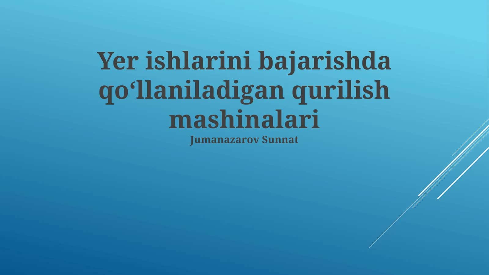 Tuproq ishlarida ishlatiladigan qurilish texnikasi turlari va qo'llanilishi