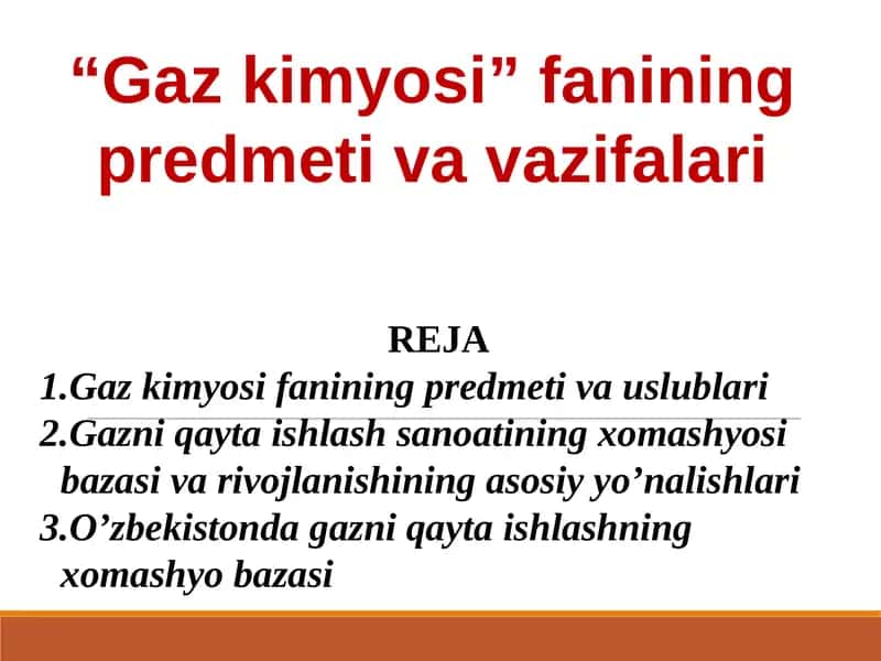 Gazkimyosi fanining predmeti va uslublari