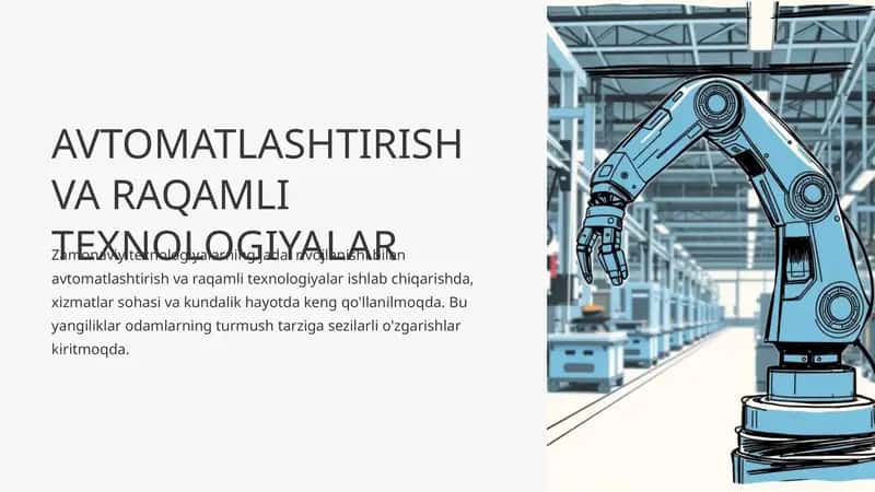 Avtomatlashtirish va Raqamli Texnologiyalar