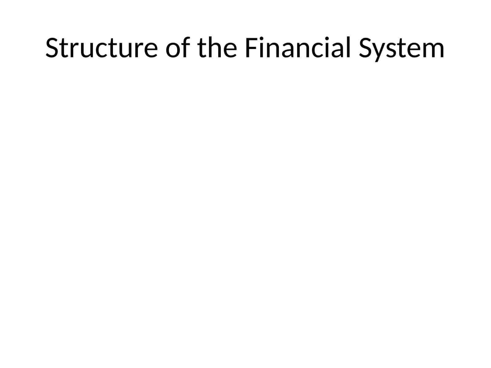 Structure of the Financial System