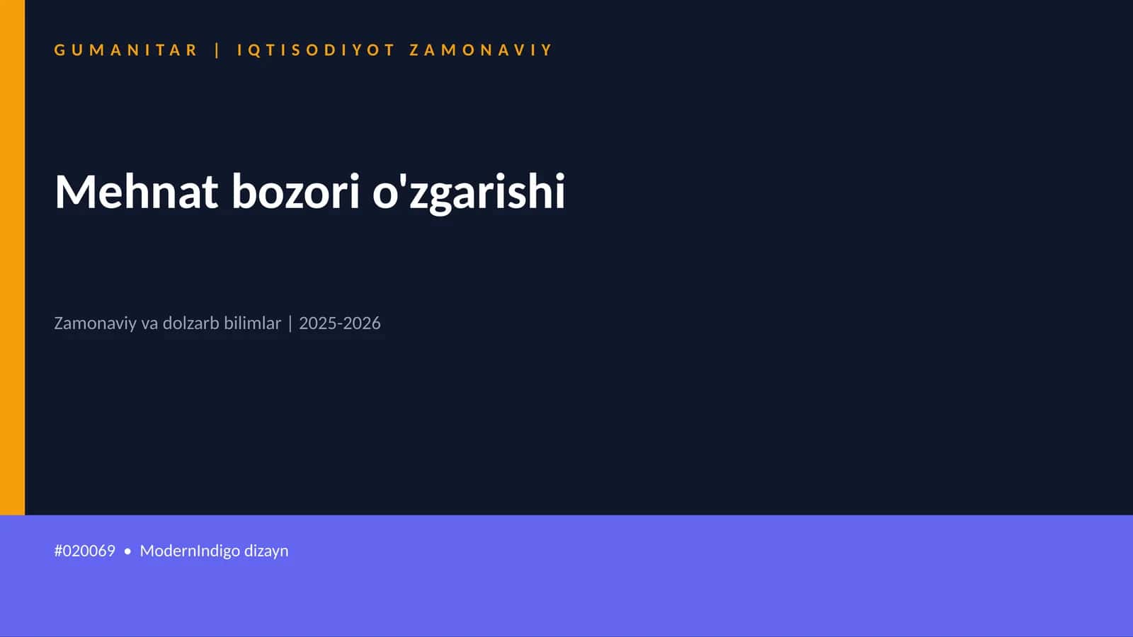 Mehnat bozori o'zgarishi