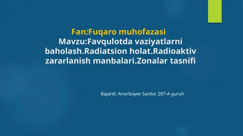 Radioaktiv zararlanish manbalari