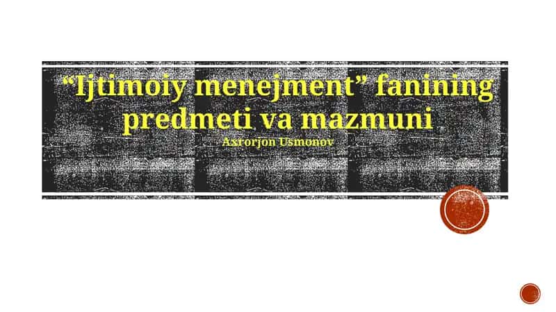 Ijtimoiy boshqaruv kursi