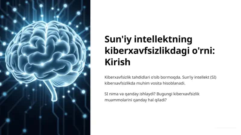 Sun'iy intellektning kiberxavfsizlikdagi o'rni: Kirish