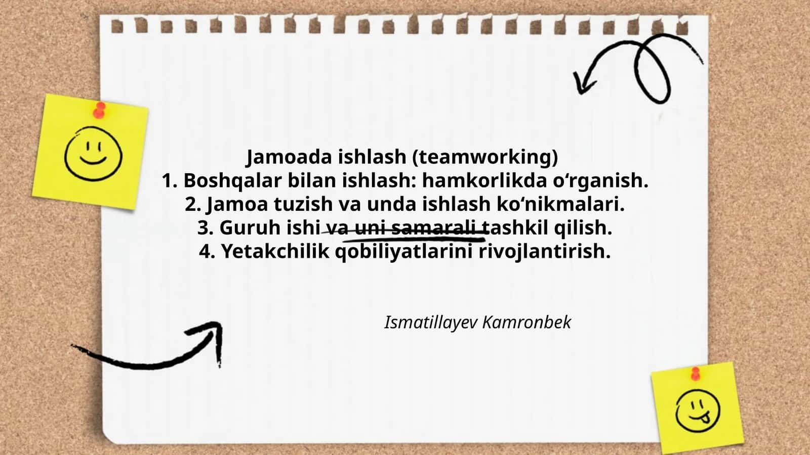 Jamoada ishlash (teamworking)