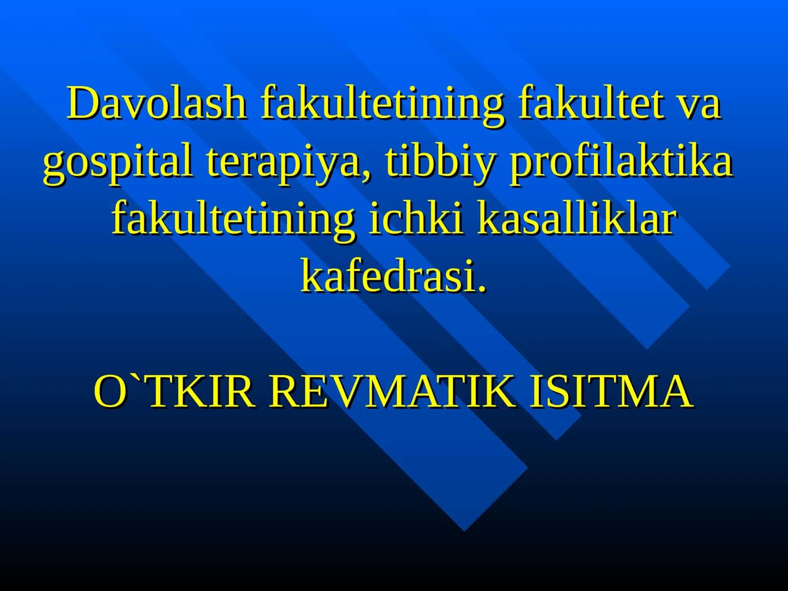 O`tkir revmatik isitma