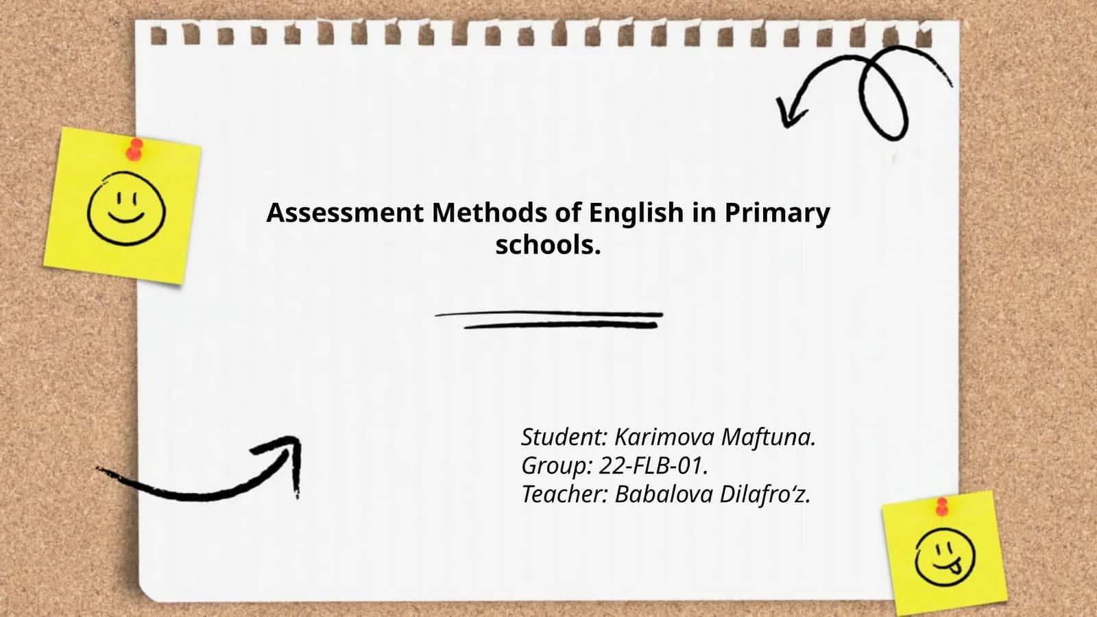 Assessment Methods of English in Primary schools