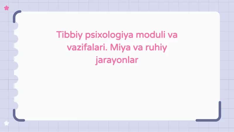 Tibbiy Psixologiya Moduli