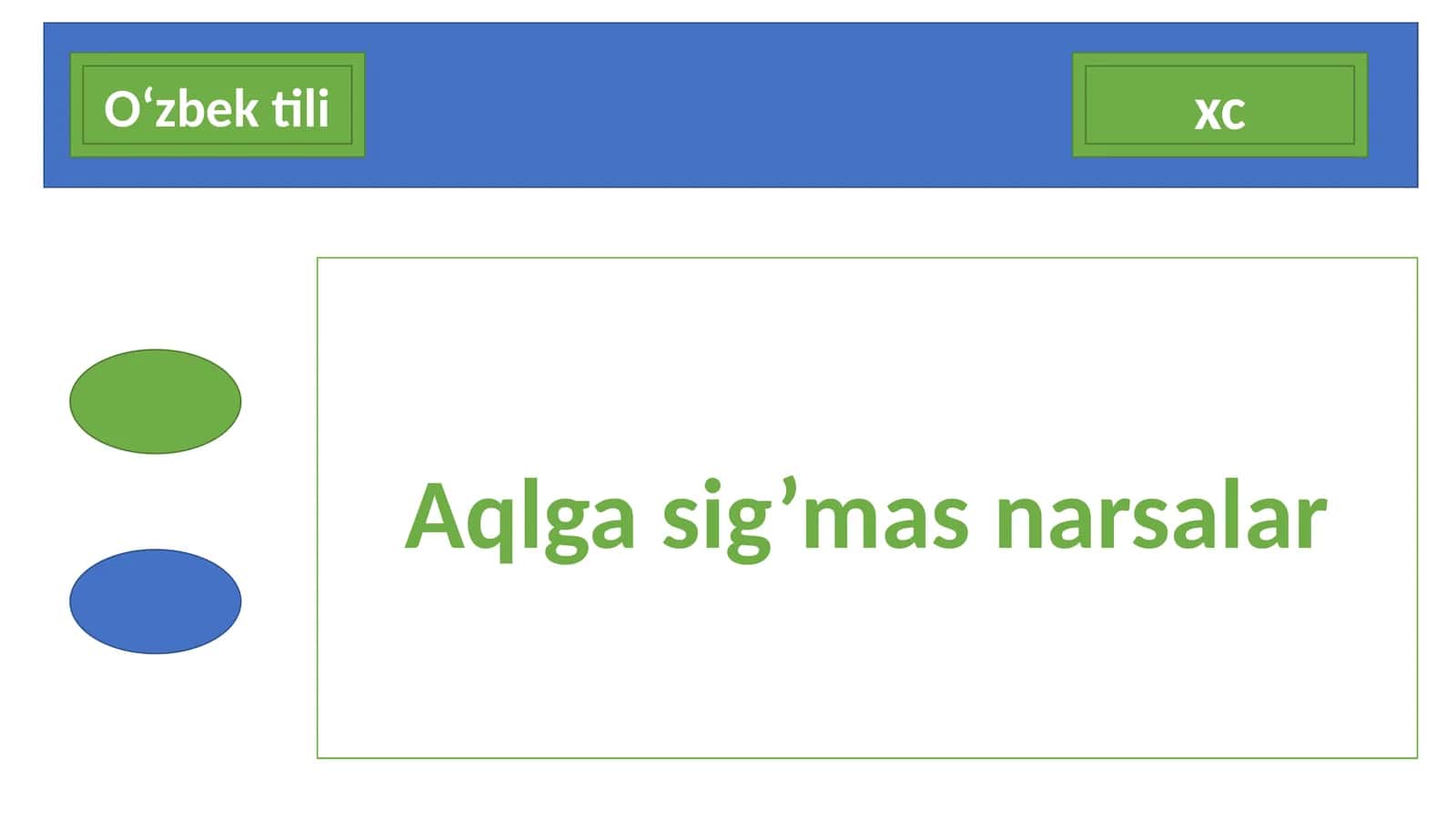 O‘zbektili Aqlga sig’mas narsalar